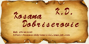 Kosana Dobrišerović vizit kartica